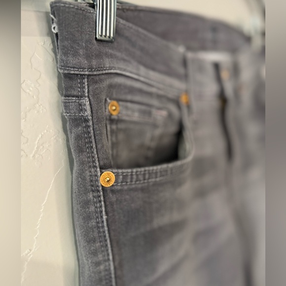7 for All Mankind Jeans The Slim Cigarette Raw Hem GRAY SIZE 26 - Picture 6 of 16